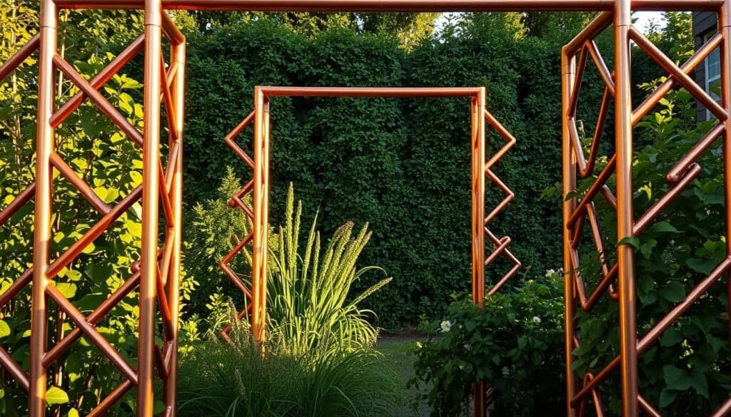 Copper Pipe Modern Geometric Trellis