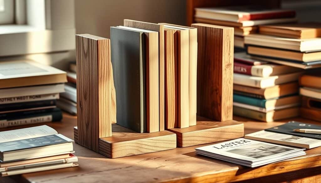 DIY wooden bookends