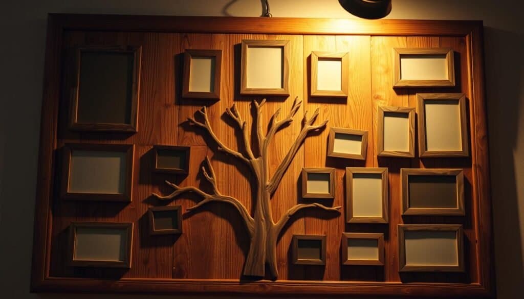 family tree multi-photo wooden frame display