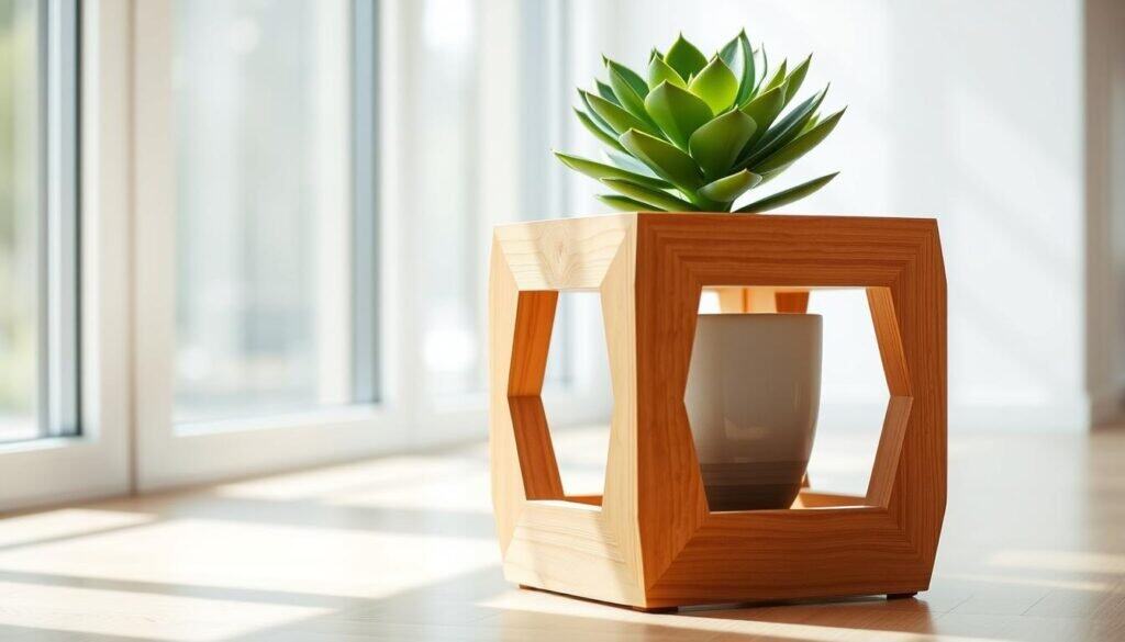 geometric hexagon plant stand
