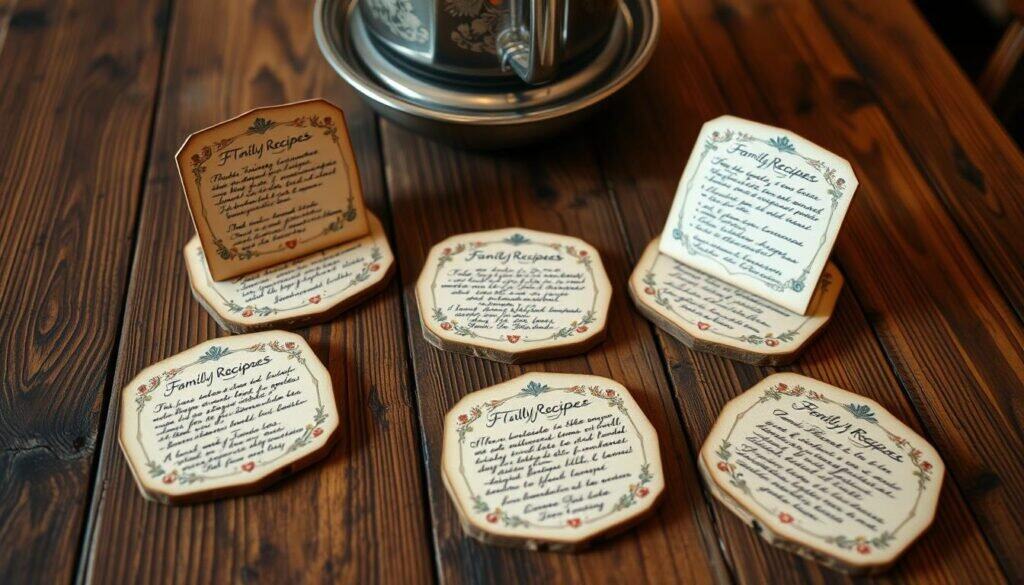 personalized family recipe coasters