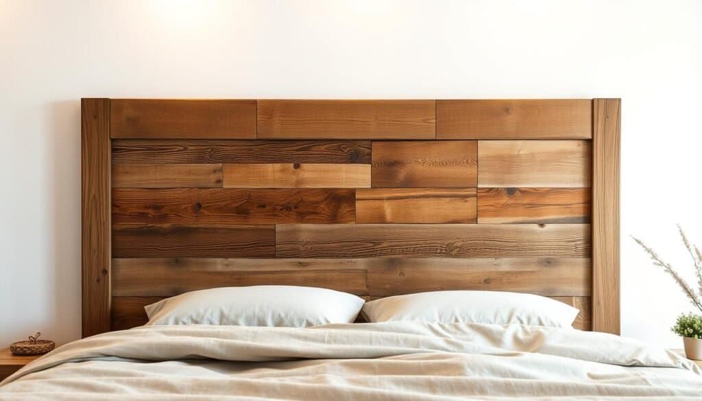 reclaimed wood headboard