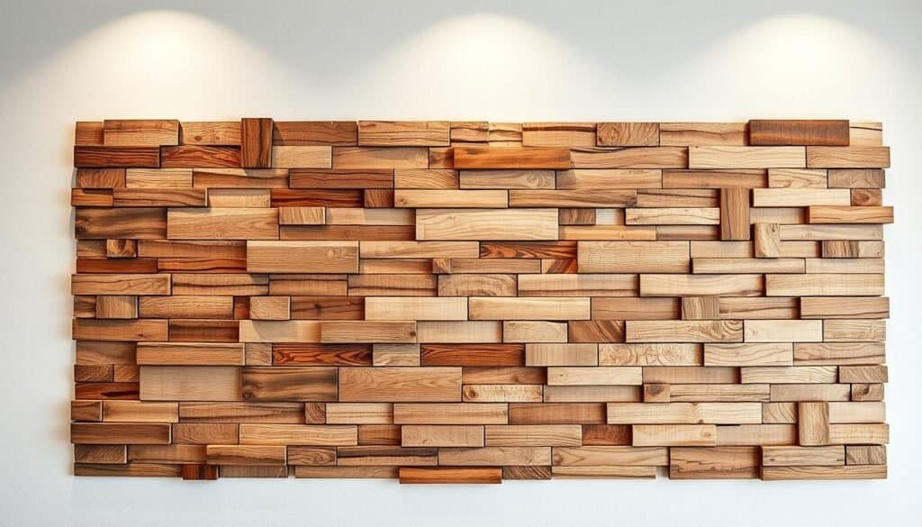 reclaimed wood mosaic wall art