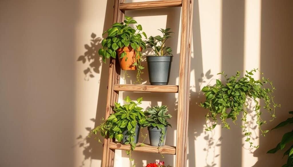 rustic ladder plant stand