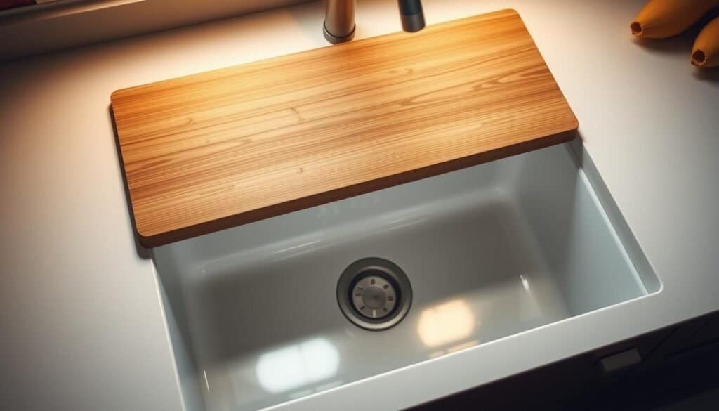 space-saving over-the-sink cutting board