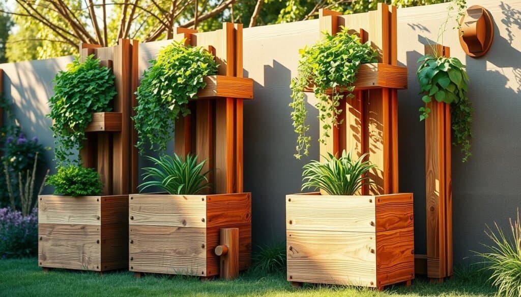 vertical wooden planters