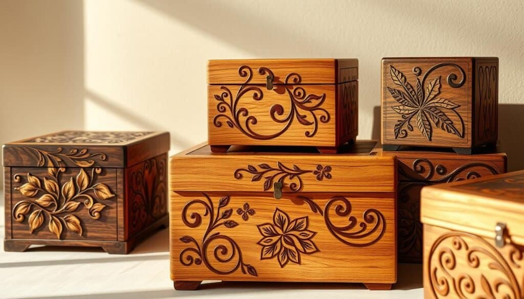 wood burning art patterns on decorative boxes