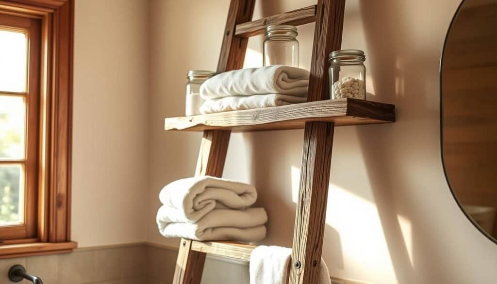 bathroom ladder shelf