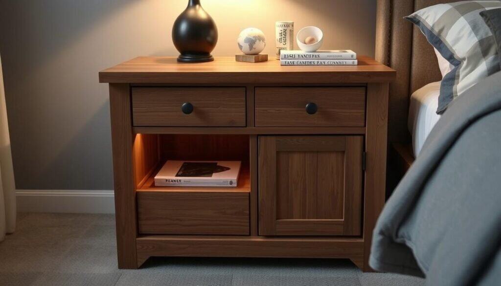 bedside table with storage