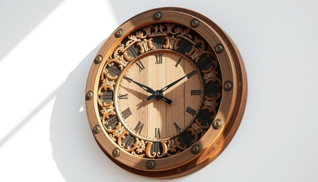bohemian wooden wall clock