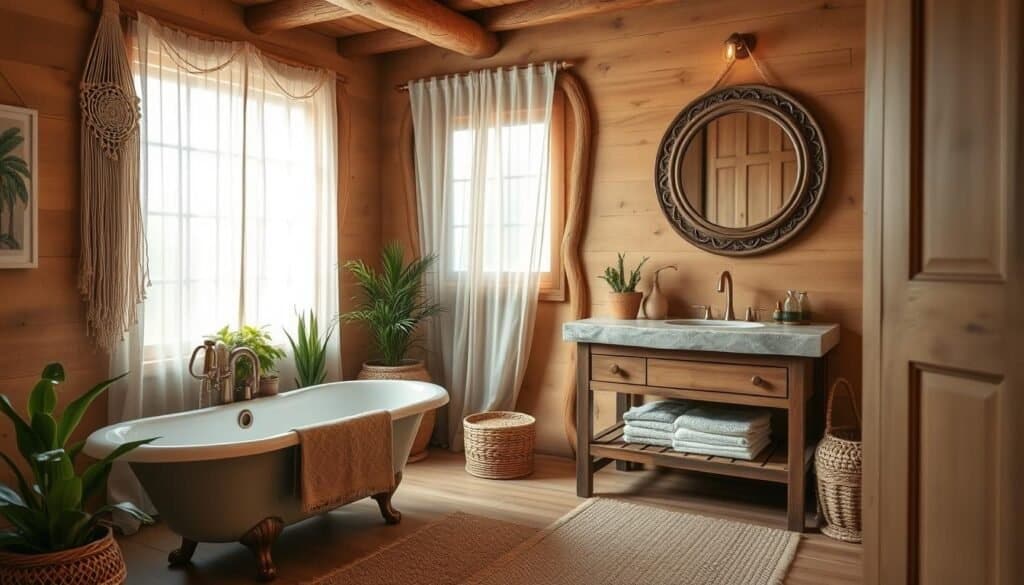 boho house bathroom