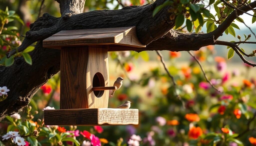 building a wooden bird feeder
