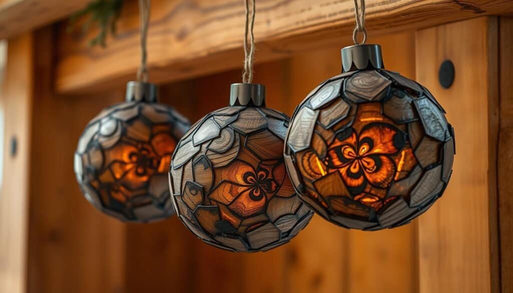 burned wood ornaments