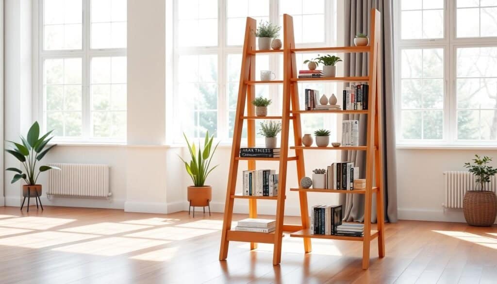 classic freestanding ladder bookshelf