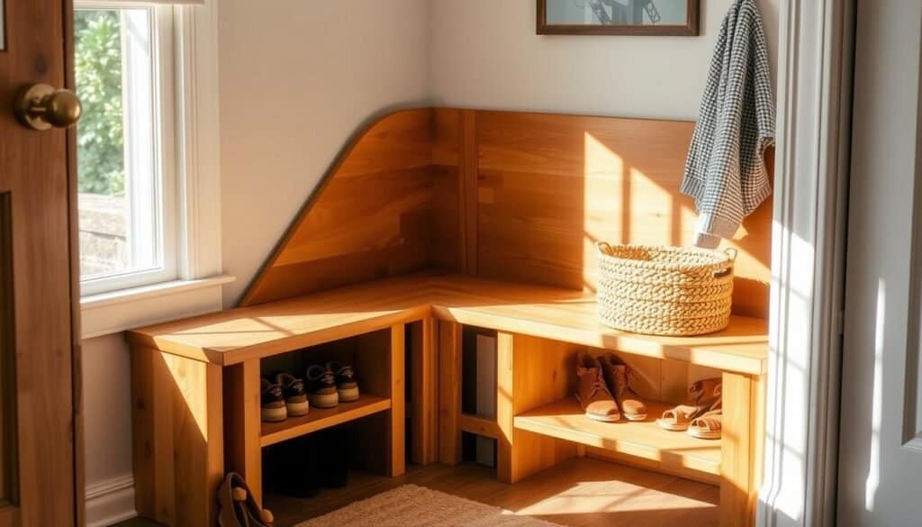corner shoe bench