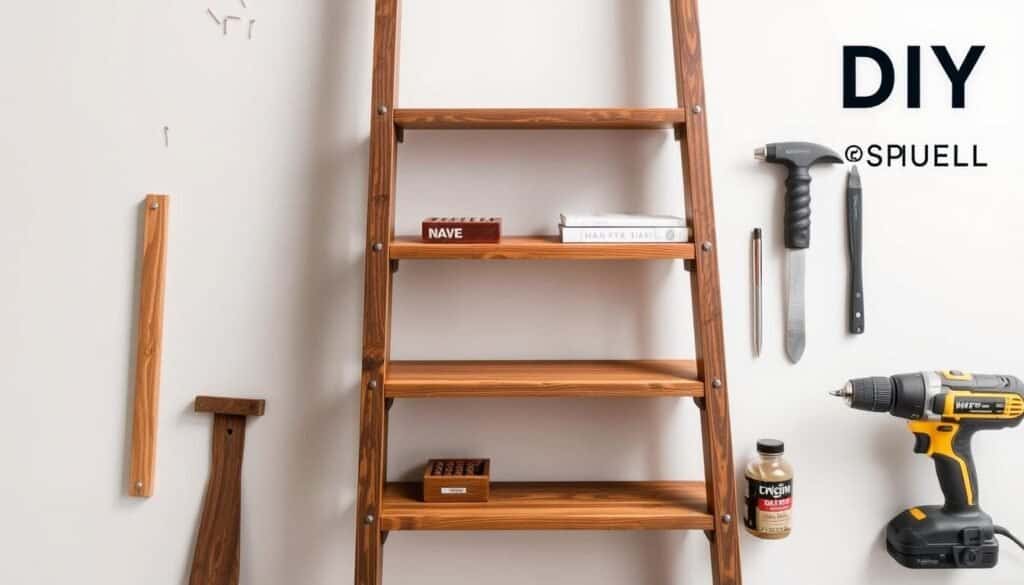 diy ladder shelf
