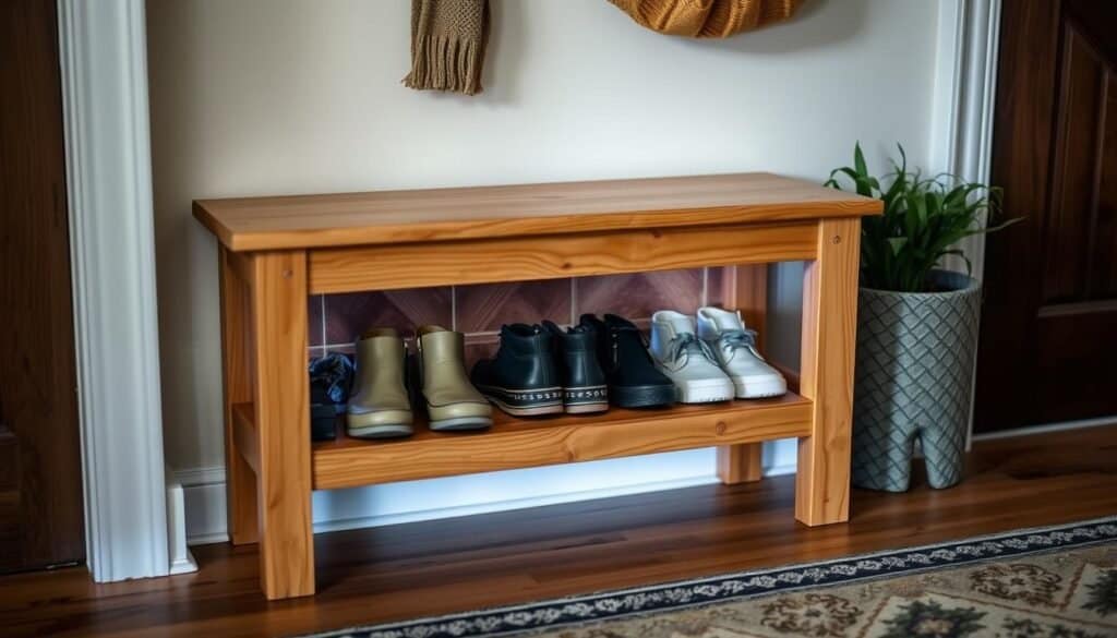 diy wooden shoe bench