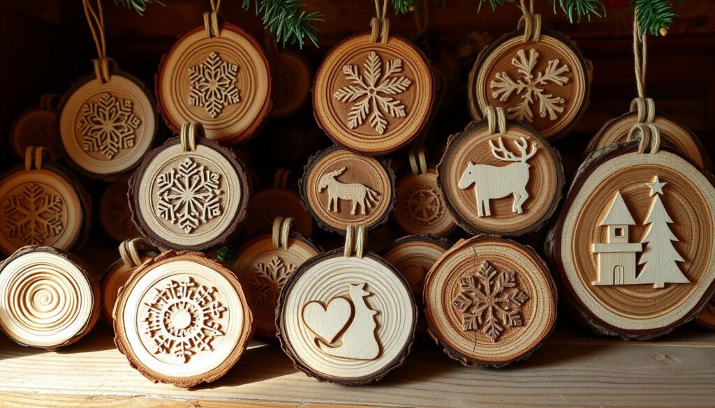 family-friendly wood slice ornaments