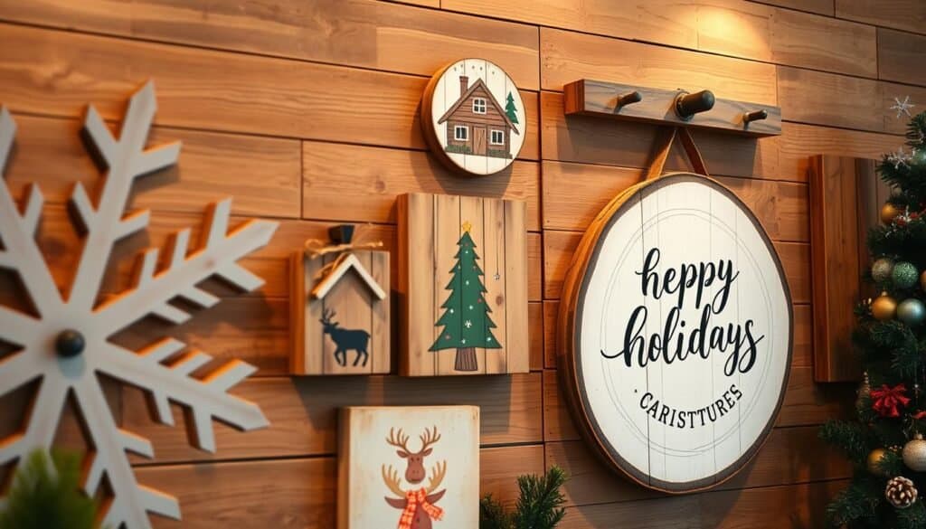 festive pallet wood wall art