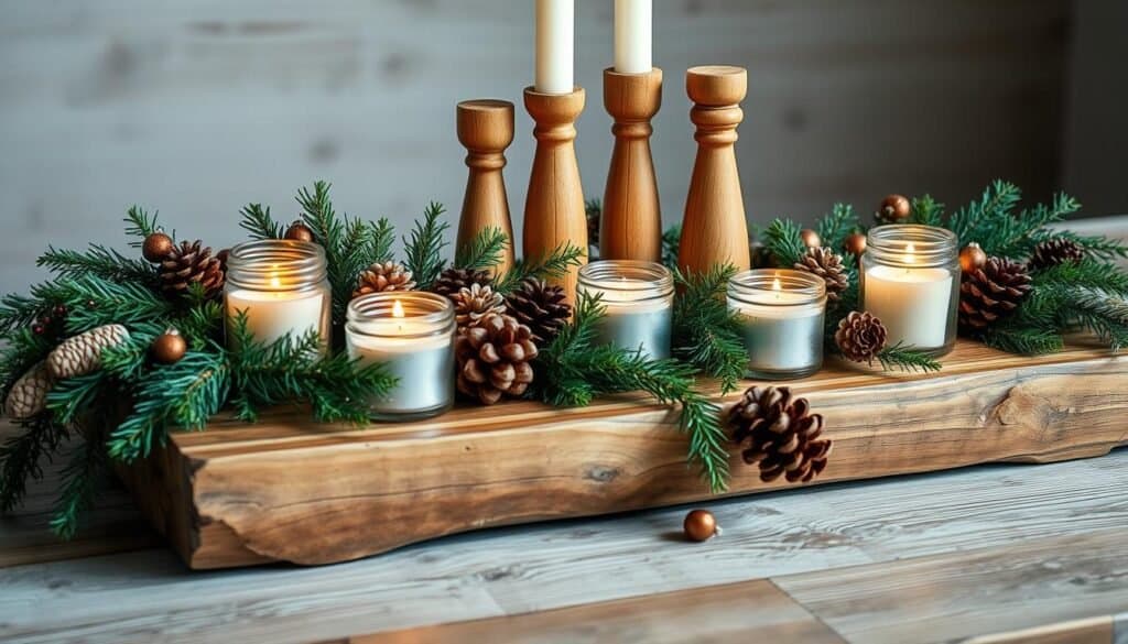 festive wooden centerpieces
