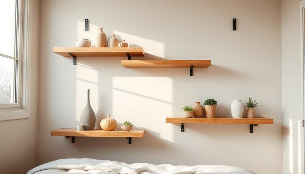 floating wooden shelves