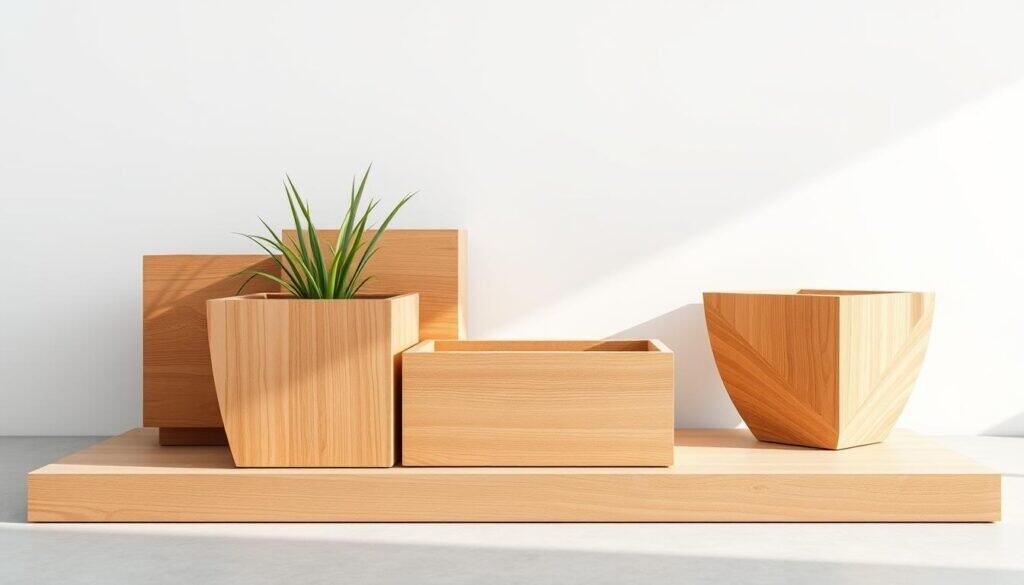 geometric modern wooden planters