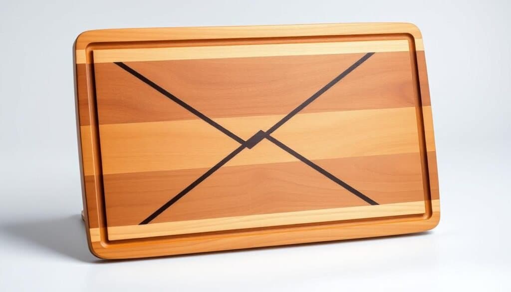 geometric pattern inlay serving board