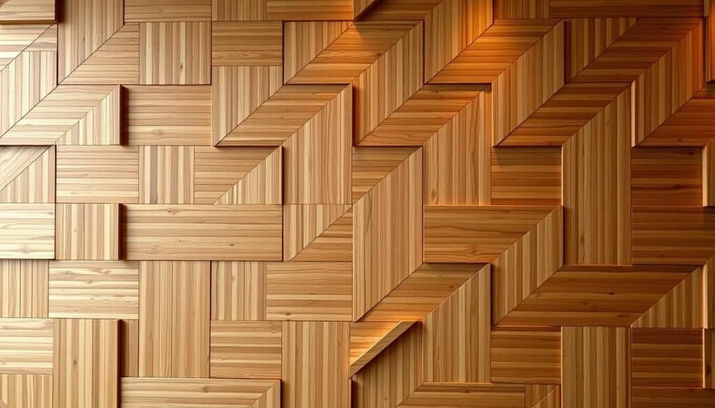 geometric wood paneling