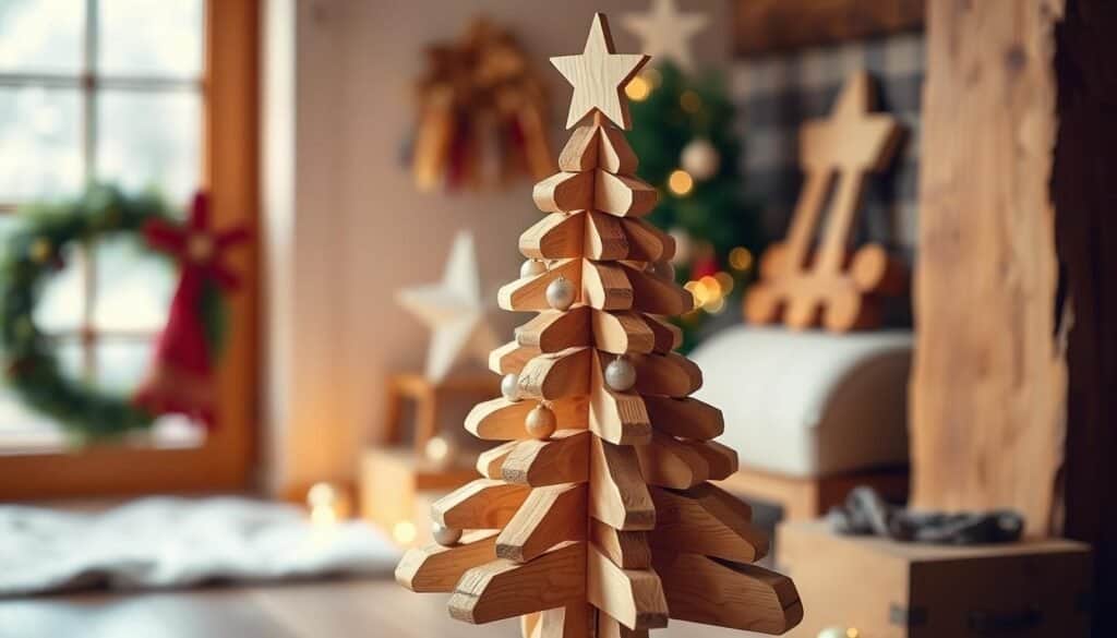 handcrafted wooden Christmas tree