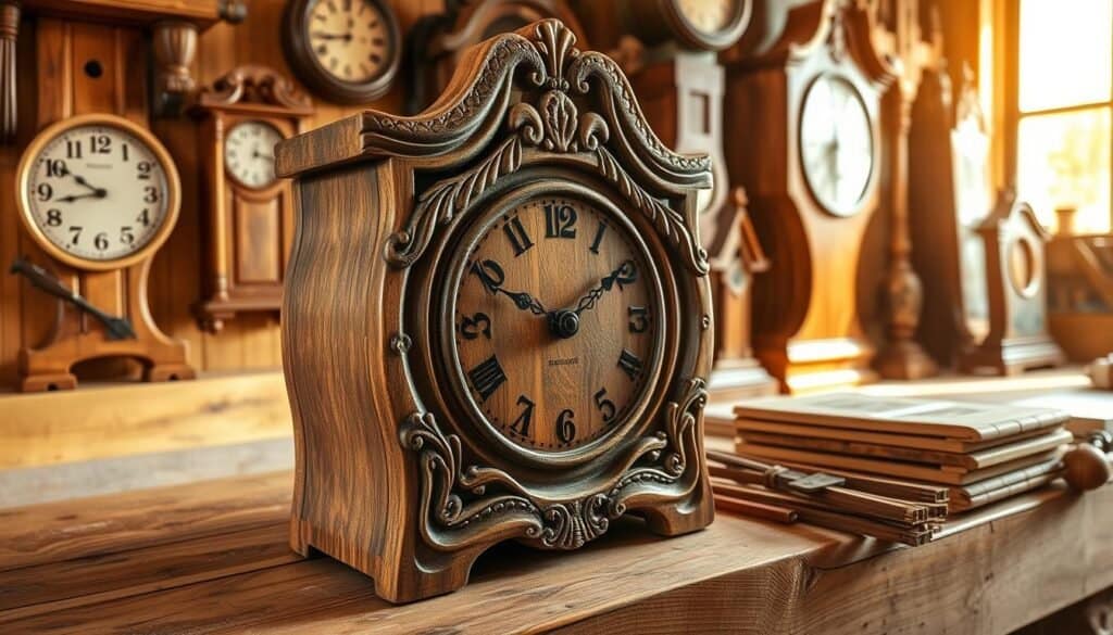 handcrafted wooden clocks