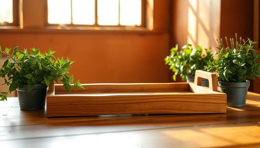 handcrafted wooden serving trays