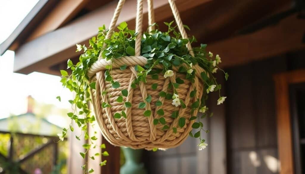 hanging rope basket