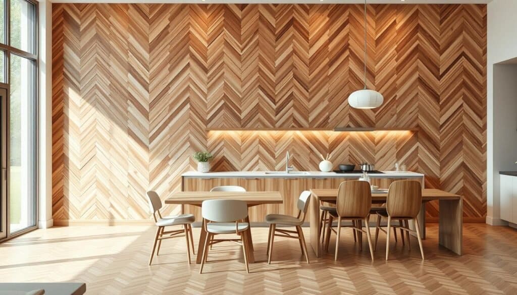 herringbone and chevron wood wall patterns