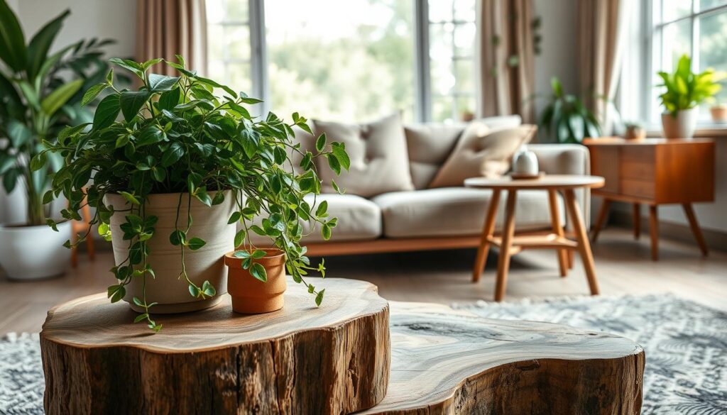 incorporating wood with plants