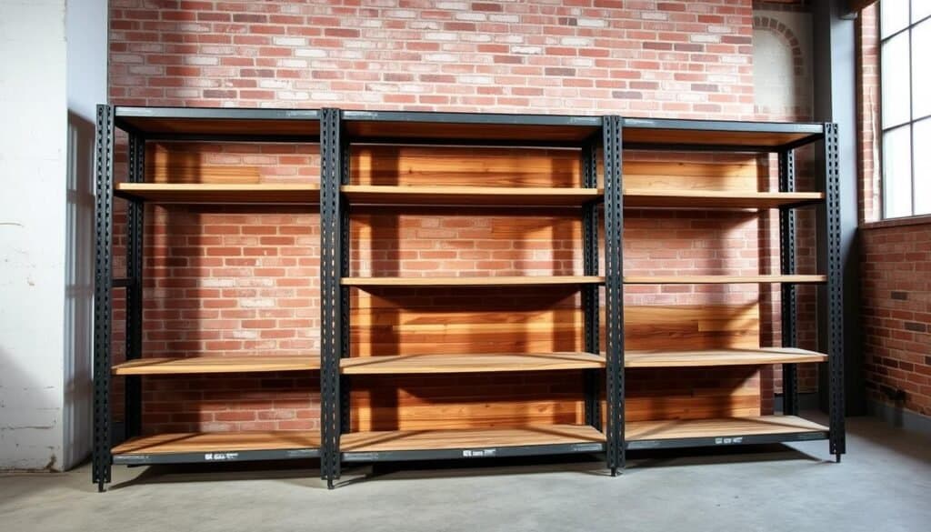 industrial-style shelving