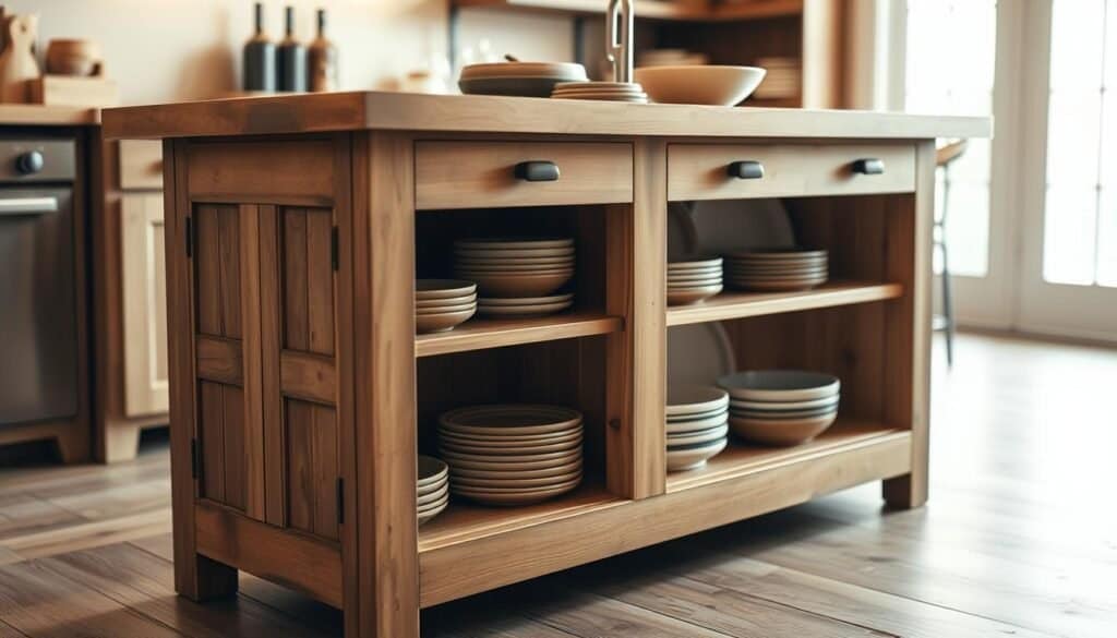 kitchen island plate storage