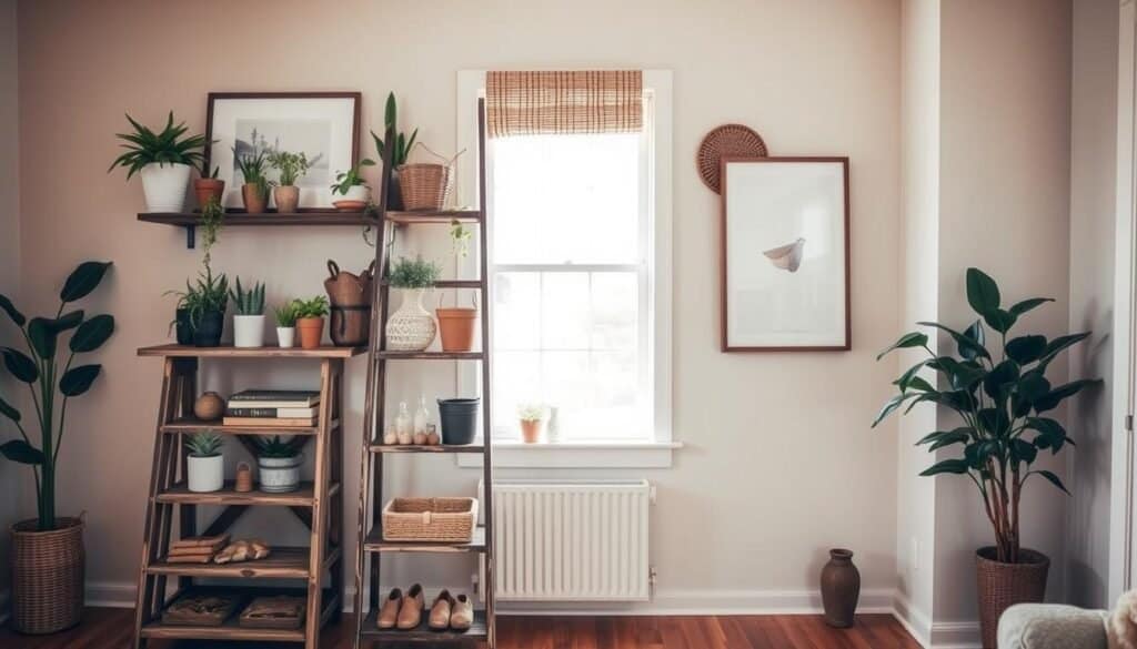 ladder shelf decor