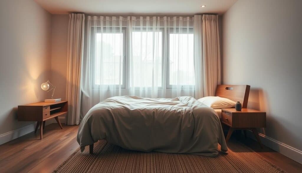 mid century modern bedroom aesthetic