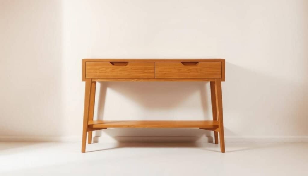 mid-century modern wooden console