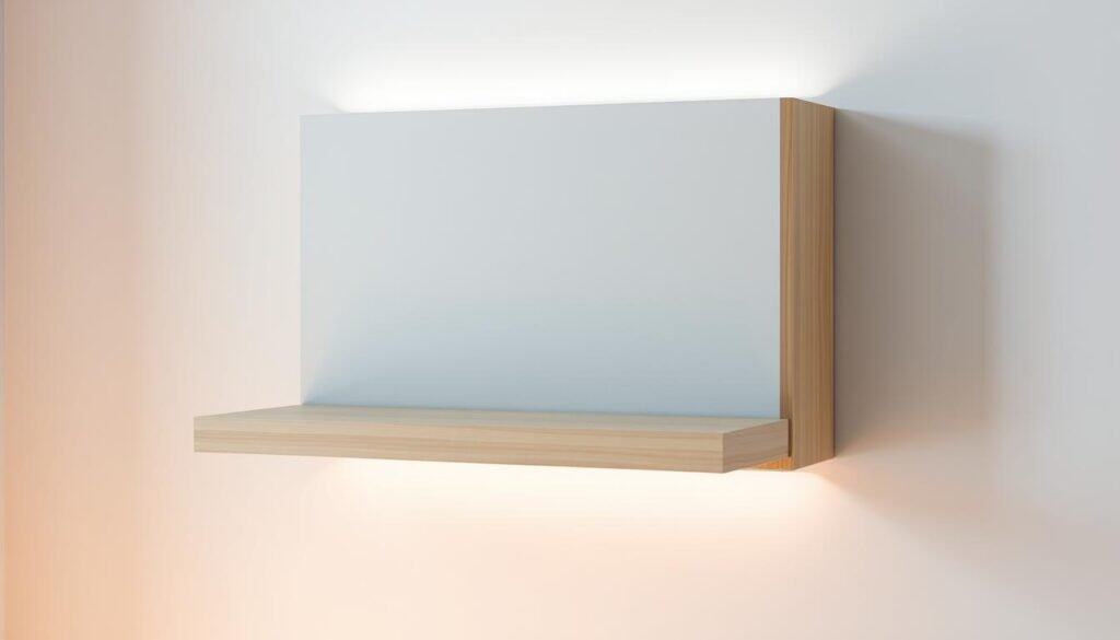 minimalist bedroom shelf design