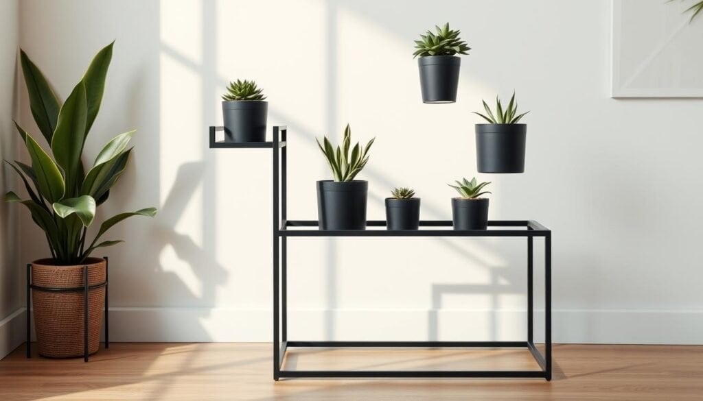 modern metal planter stand