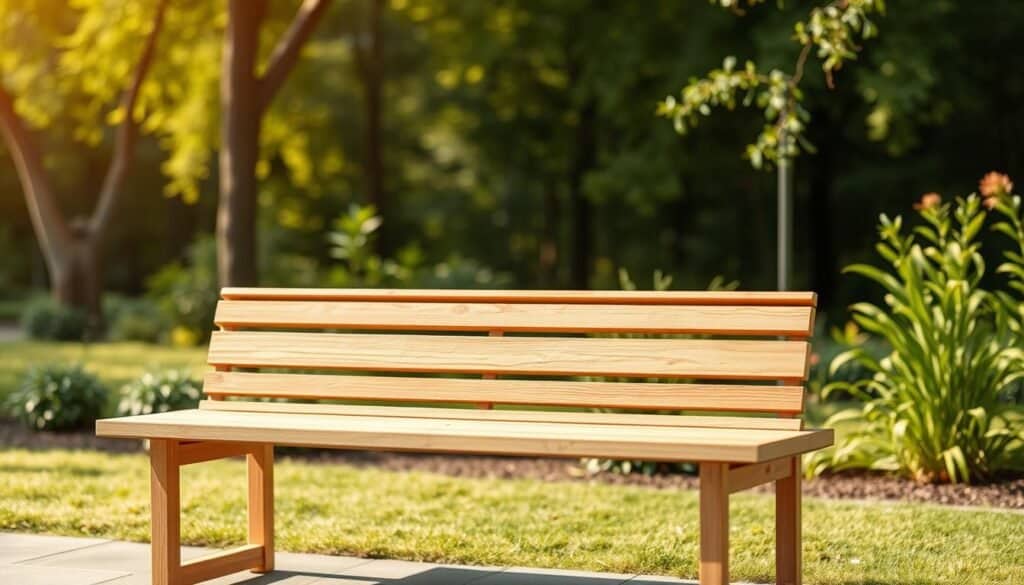 modern slatted garden bench