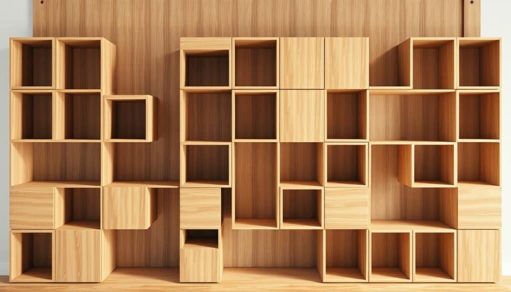 modern wooden storage cube designs