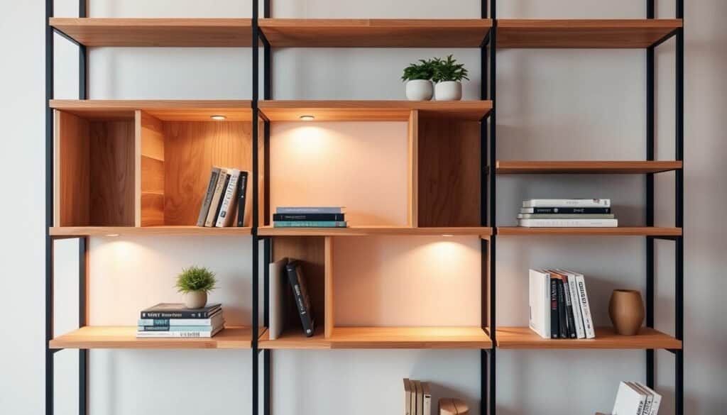 modular wooden shelving