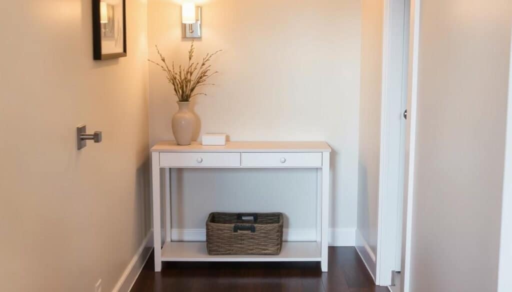 narrow sofa table for small entryways