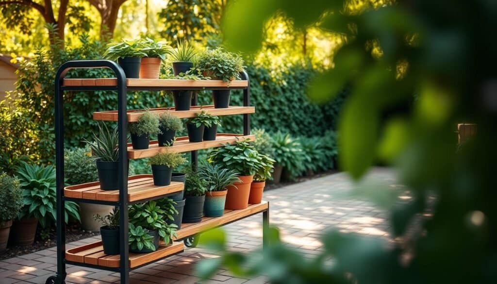 outdoor tiered plant stand