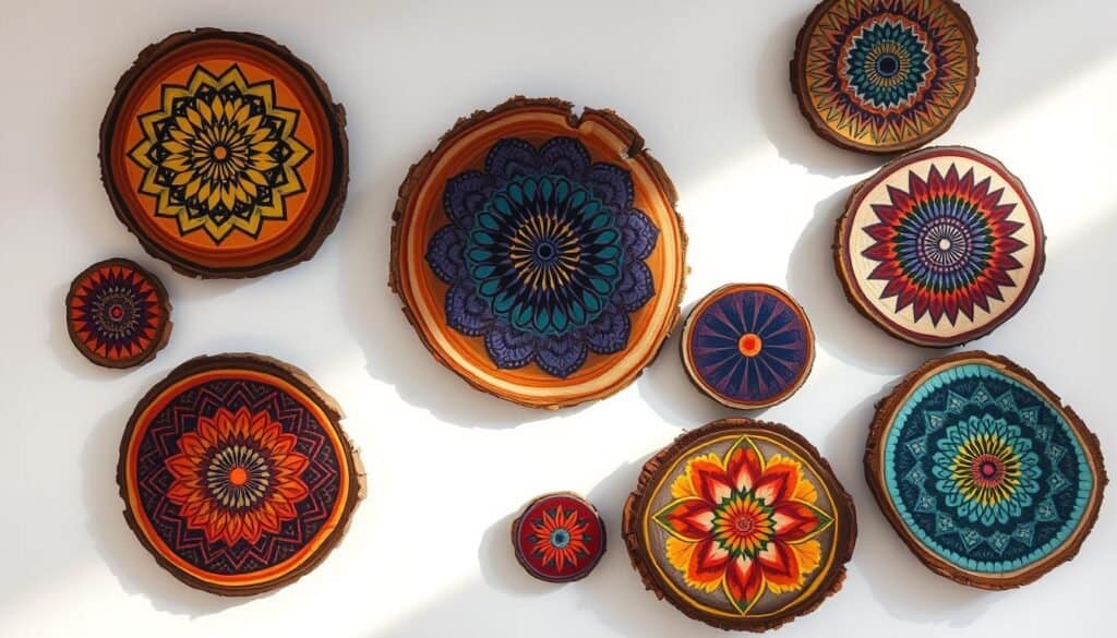 painting wood slices