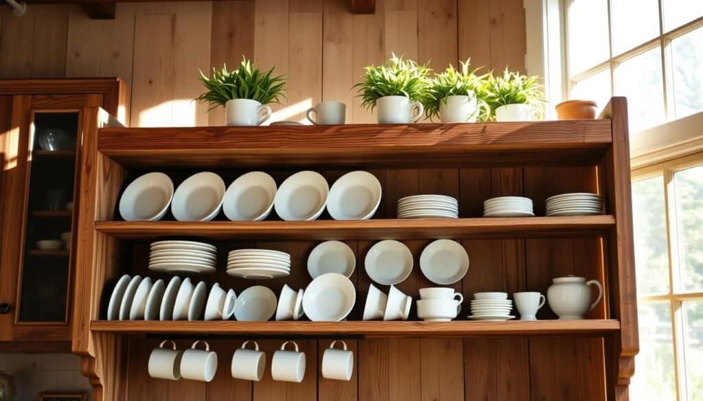 plate racks in kitchen
