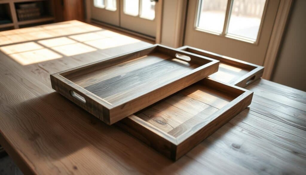 reclaimed wood serving trays