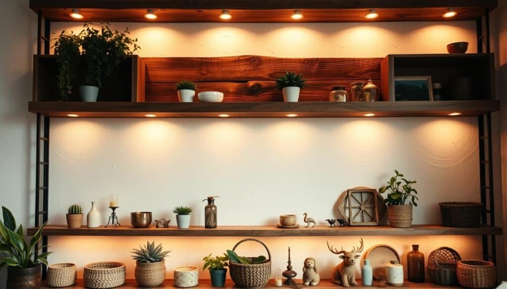reclaimed wood shelving